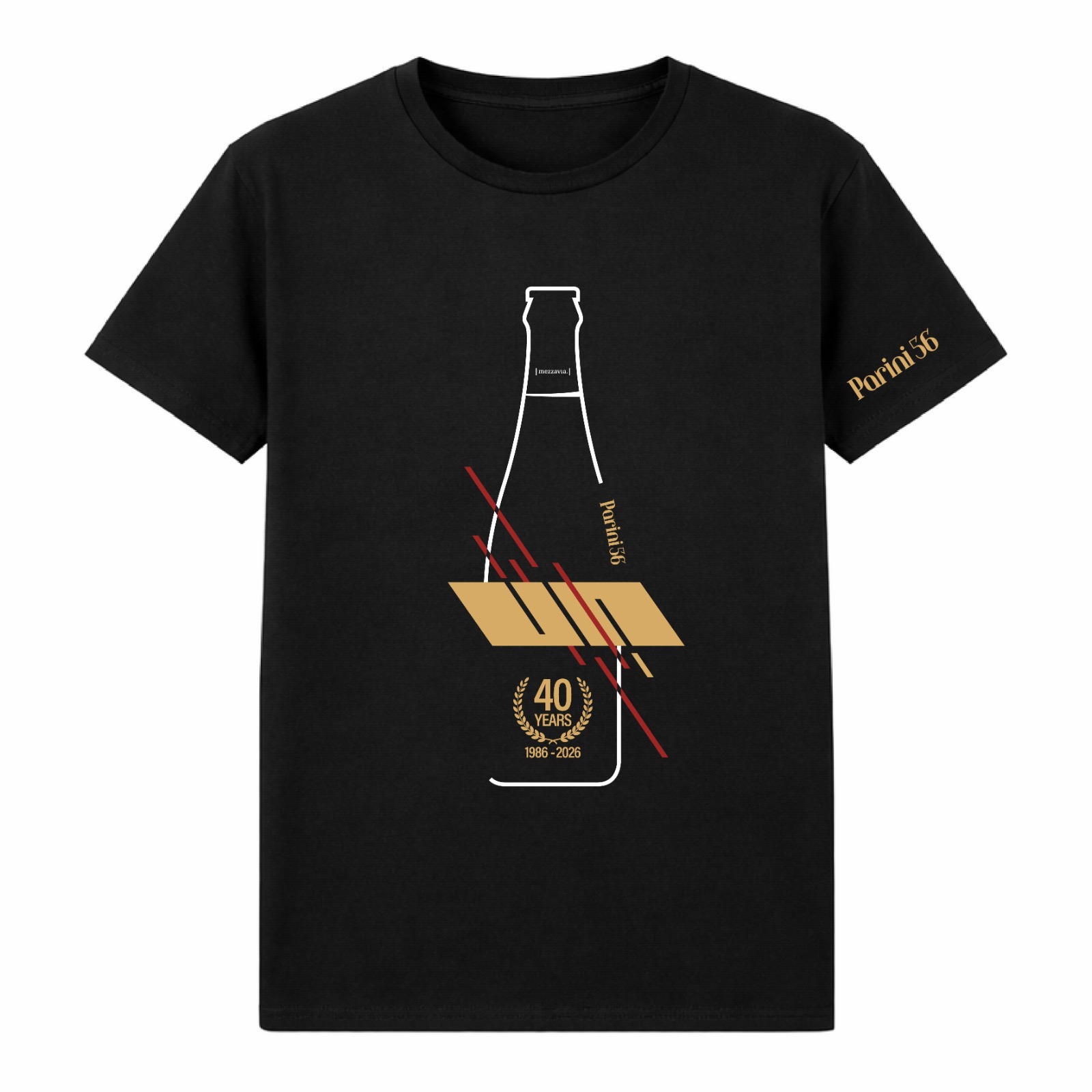 T-shirt Parini 56 Black/Gold - 40° Anniversario